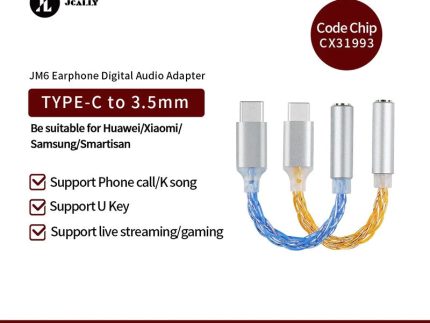 JCALLY JM6 CX31993 Earphone Digital Audio Type-C To 3.5mm Adapter