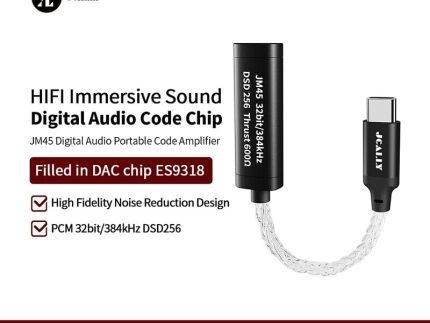 JCALLY JM45 JM45L Type C Lighting 3.5mm HIFI Portable Digital Audio Code Chip Earphone Decoding Adapter Silver Cable