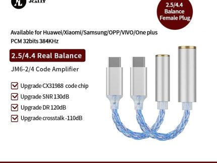 JCALLY JM6-2 JM6-4 CX31988 Digital Audio Type-C To 2.5mm / 4.4mm Adapter