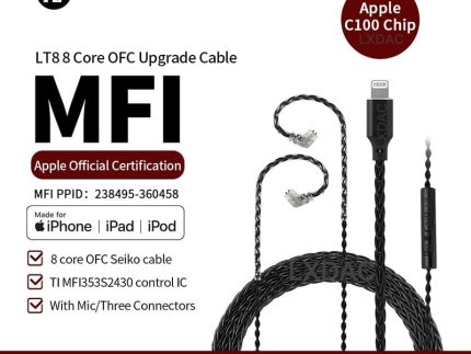 JCALLY LT8 Lightning Upgrade Cable 4 Strands 5N Oxygen-Free Copper Wire